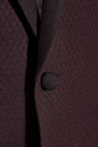 Burgundy Jacquard Skinny Fit Suit: Jacket